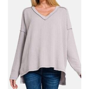 NEW ZENANA everyone’s favorite ribbed top in gray
